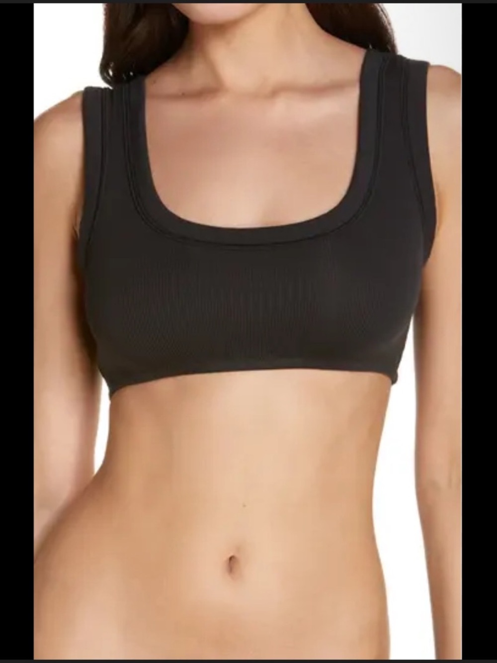 🖤 SKIMS • Stretch Cotton Rib Scoop
Bralette, Soot